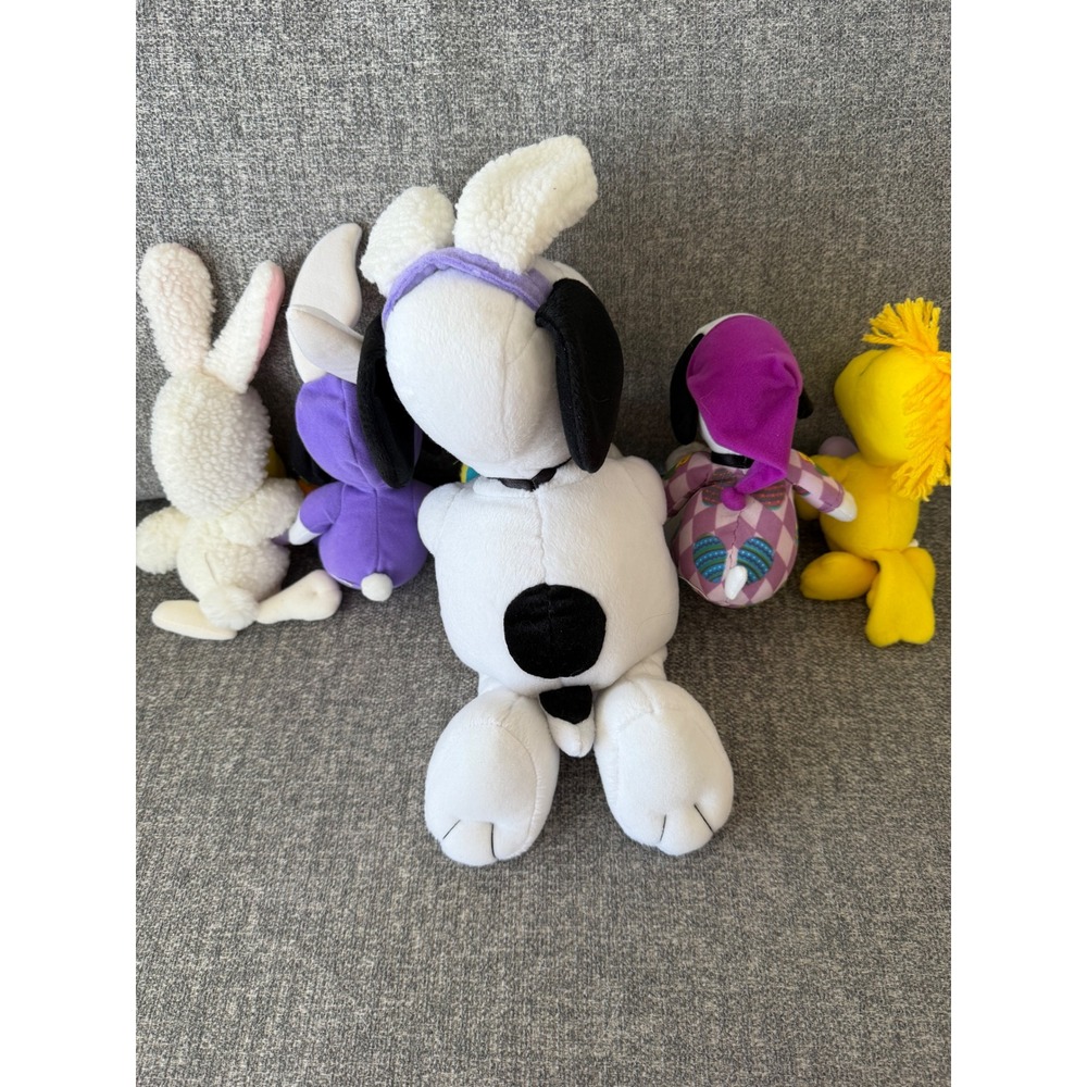 Peanuts Snoopy Woodstock Easter Plush Lot 5pc Bunny Ears Egg Pajamas Hearts - Picture 7 of 7